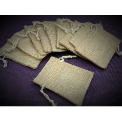 Lot de 10 Pochettes Toile de Jute 9x7cm