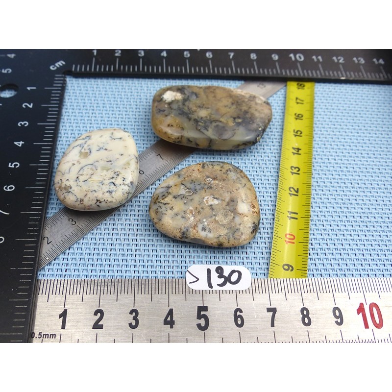 Opale à Dendrites Lot de 3 Pierres Plates 44g