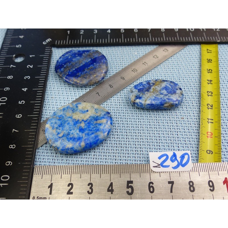 Lapis Lazuli Lot de 3 Pierres Plates Mini ou Fines 40g