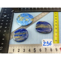 Lapis Lazuli Lot de 3 Pierres Plates Mini ou Fines 47g