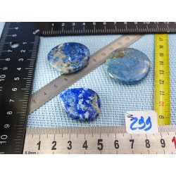 Lapis Lazuli Lot de 3 Pierres Plates Mini ou Fines 44g