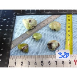Jade Jaune d'Australie - Prehnite Jaune Lot de 5 Pierres Roulées 43g