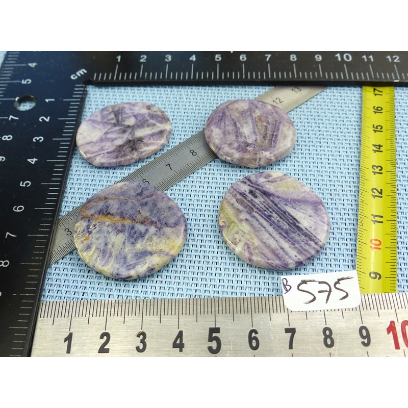 Charoite de Chine Lot de 4 Pierres Plates Fines 41g Charoite de Chine Lot de 4 Pierres Plates Fines 41g