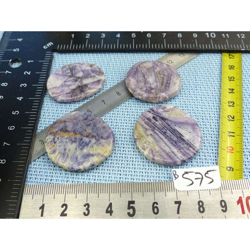 Charoite de Chine Lot de 4 Pierres Plates Fines 41g