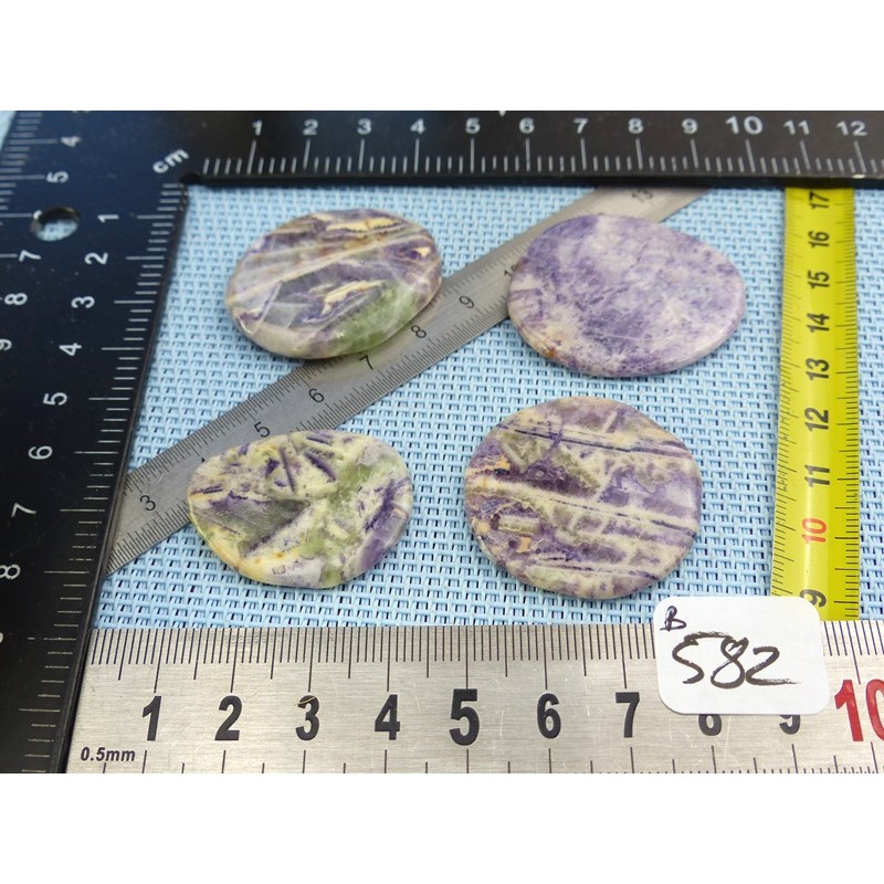 Charoite de Chine Lot de 4 Pierres Plates Fines 35g