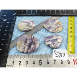 Charoite de Chine Lot de 4 Pierres Plates Fines 41g