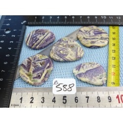 Charoite de Chine Lot de 5 Pierres Plates Fines 49g