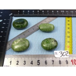 Diopside - Chrome Diospide Lot de 4 Mini Galets Aplatis 49g