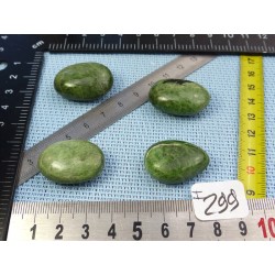 Diopside - Chrome Diospide Lot de 4 Mini Galets Aplatis 51g