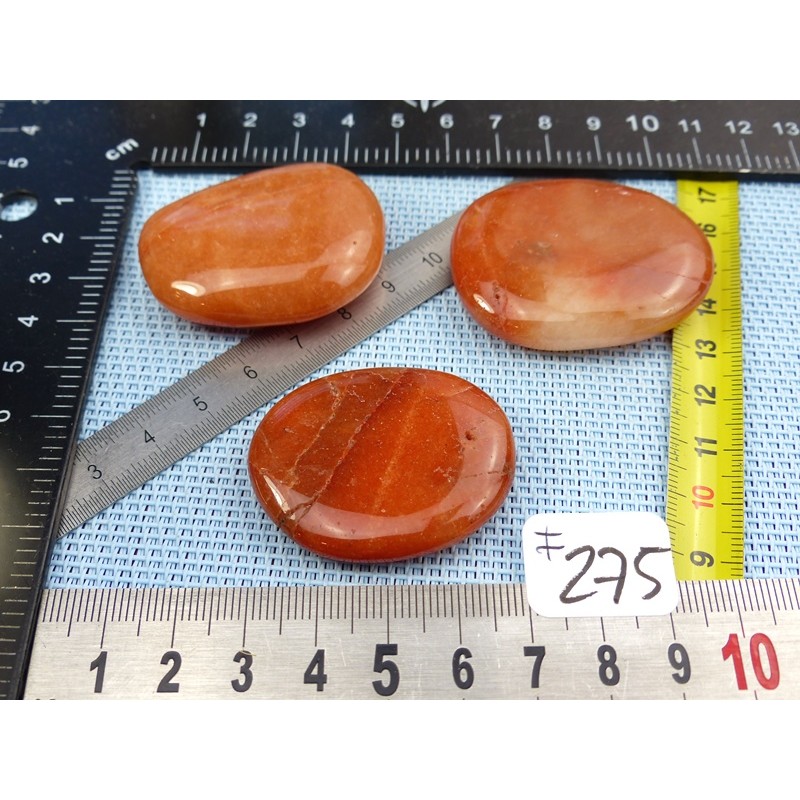 Aventurine Orange Lot de 3 Pierres Plates 86gr