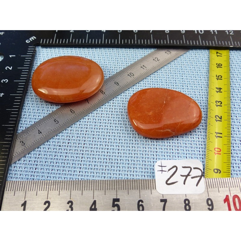 Aventurine Orange Lot de 2 Pierres Plates 35gr