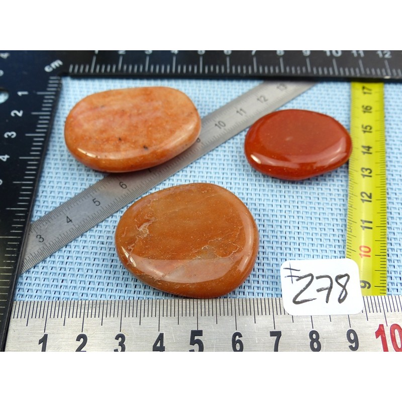 Aventurine Orange Lot de 3 Pierres Plates 65gr