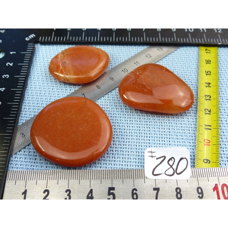 Aventurine Orange Lot de 3 Pierres Plates 62gr