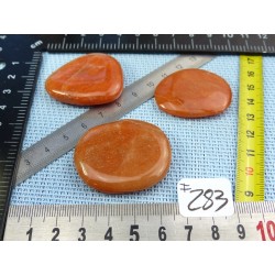 Aventurine Orange Lot de 3 Pierres Plates 52gr