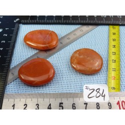 Aventurine Orange Lot de 3 Pierres Plates 41gr