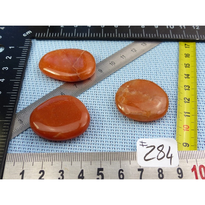 Aventurine Orange Lot de 3 Pierres Plates 41gr