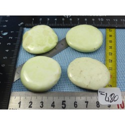 Chrysoprase Citron Lot de 4 Pierres Plates 113g