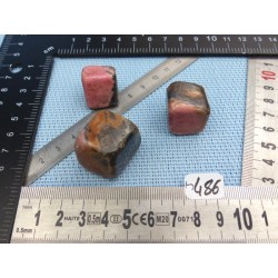 Rhodonite Extra du Pakistan Lot de 3 Pierres Roulées 85g