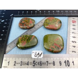 Unakite Lot de 4 Pierres Plates 72gr