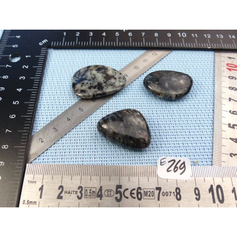 Astrophyllite véritable et rare Lot de 3 Galets Plats 33gr50