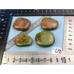 Unakite Lot de 4 Pierres Plates 81gr