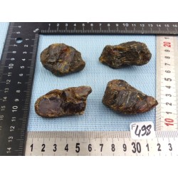 Ambre Bleu de Sumatra Lot de 4 Morceaux Bruts 61g