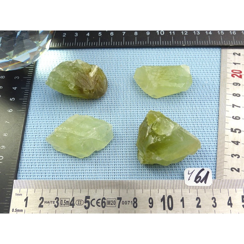 Calcite Verte Lot de 4 Pierres Brutes 144g