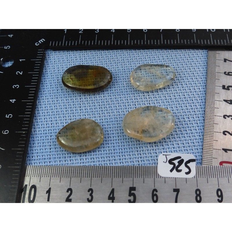 Citrine Naturelle Lot de 4 Pierres Plates Mini 21gr50