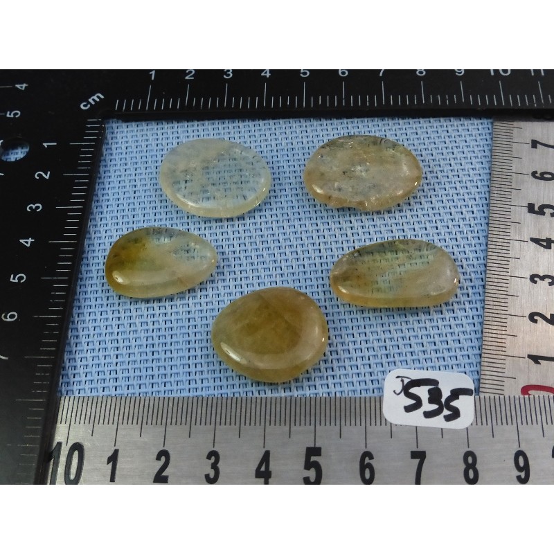 Citrine Naturelle Lot de 4 Pierres Plates Mini 26gr50