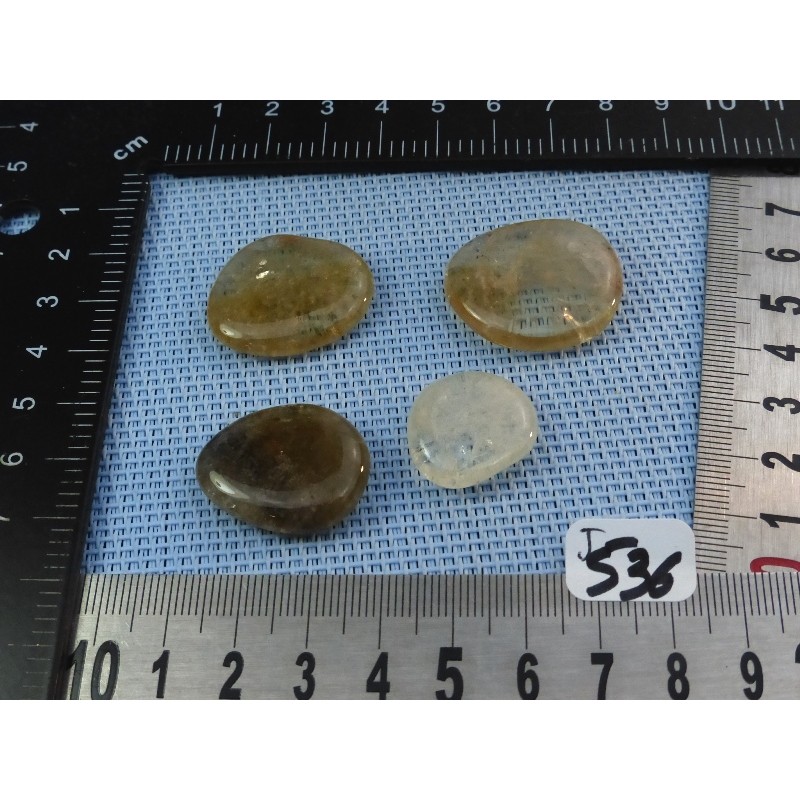 Citrine Naturelle Lot de 4 Pierres Plates Mini 24g