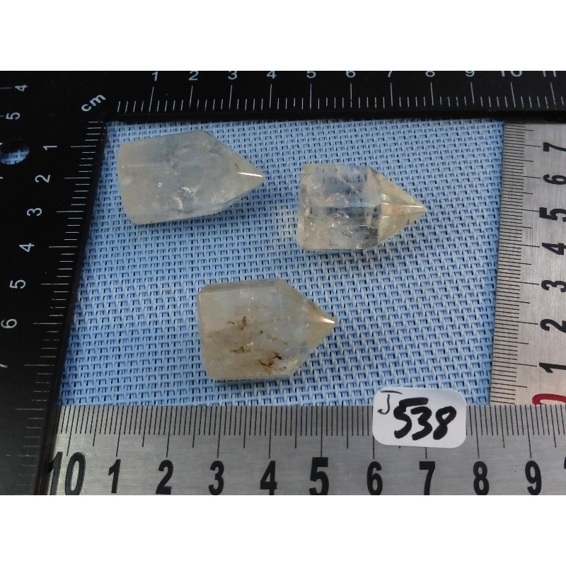 Quartz Citrin Lot de 3 Pointes Polies Reiki 45gr50