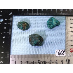 Dioptase du Congo Lot de 3 Pierres Brutes 35g