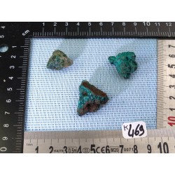 Dioptase du Congo Lot de 3 Pierres Brutes 22g