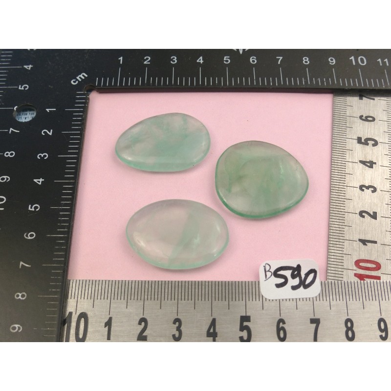 Fluorite Verte Q Extra Lot de 3 Pierres Plates Mini 26g