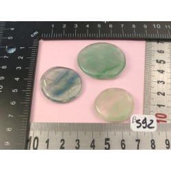 Fluorite Verte Q Extra Lot de 3 Pierres Plates Mini 36gr50