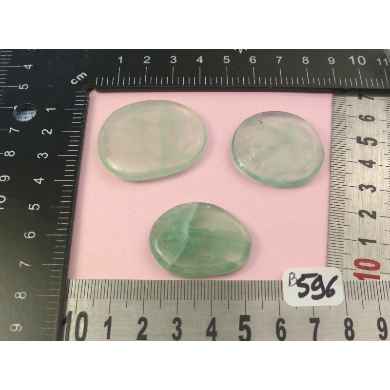 Fluorite Verte Q Extra Lot de 3 Pierres Plates Mini 35g