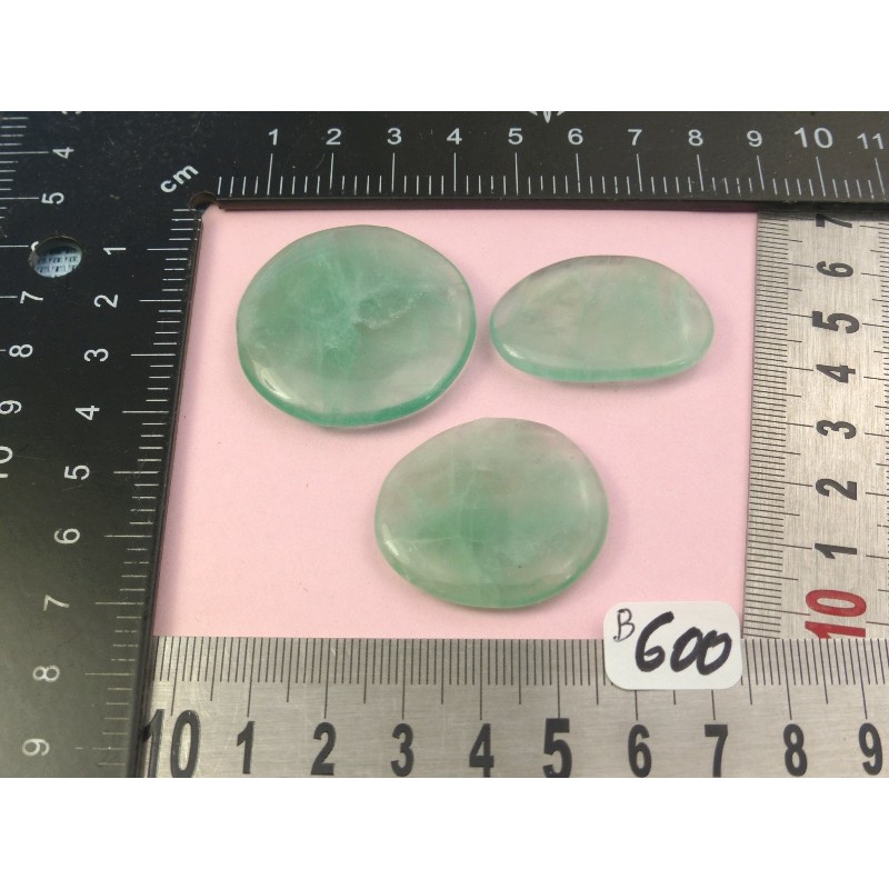 Fluorite Verte Q Extra Lot de 3 Pierres Plates Mini 35g