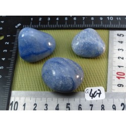 Quartz bleu - Aventurine bleue Lot de 3 Pierres Roulées 113g