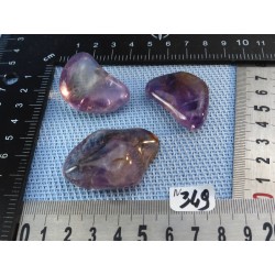 Ametrine Bolivie Q Extra Lot de 3 Pierres Roulées 67g