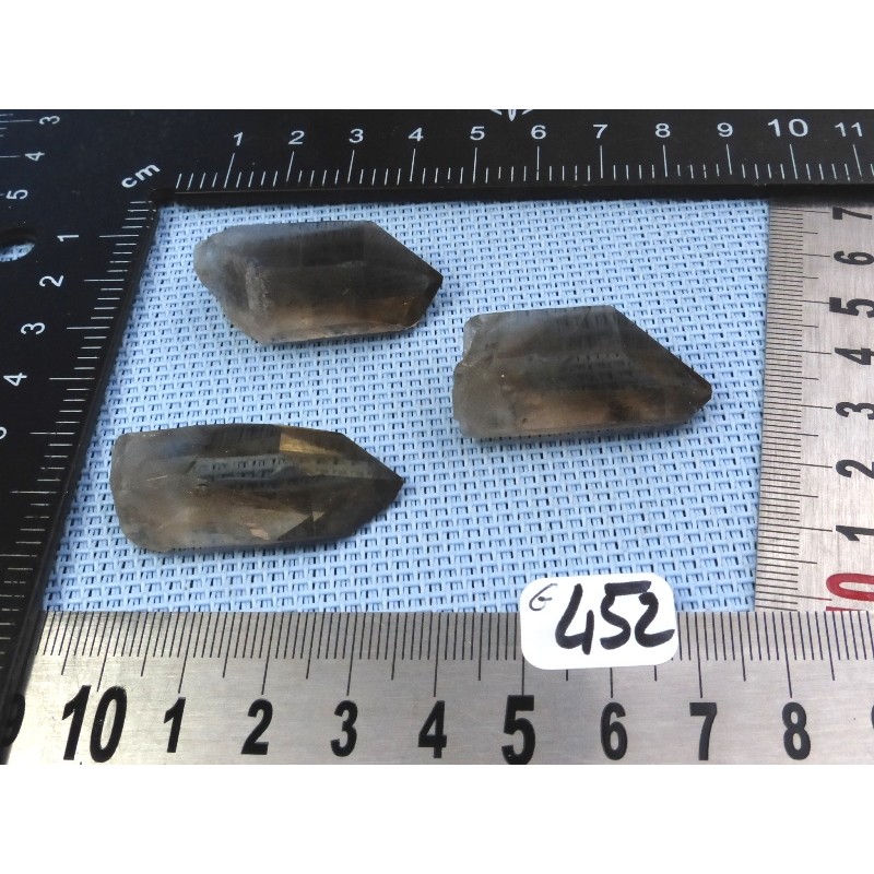 Quartz Fumé Lot de 3 Pointes Brutes 32g