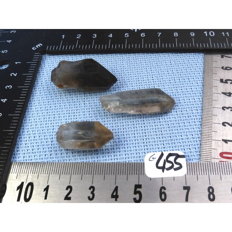 Quartz Fumé Lot de 3 Pointes Brutes 27gr50