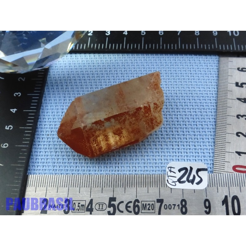 Pointe de Quartz Tangerine guérisseur doré Brésil 52g Pointe de Quartz Tangerine guérisseur doré Brésil 52g