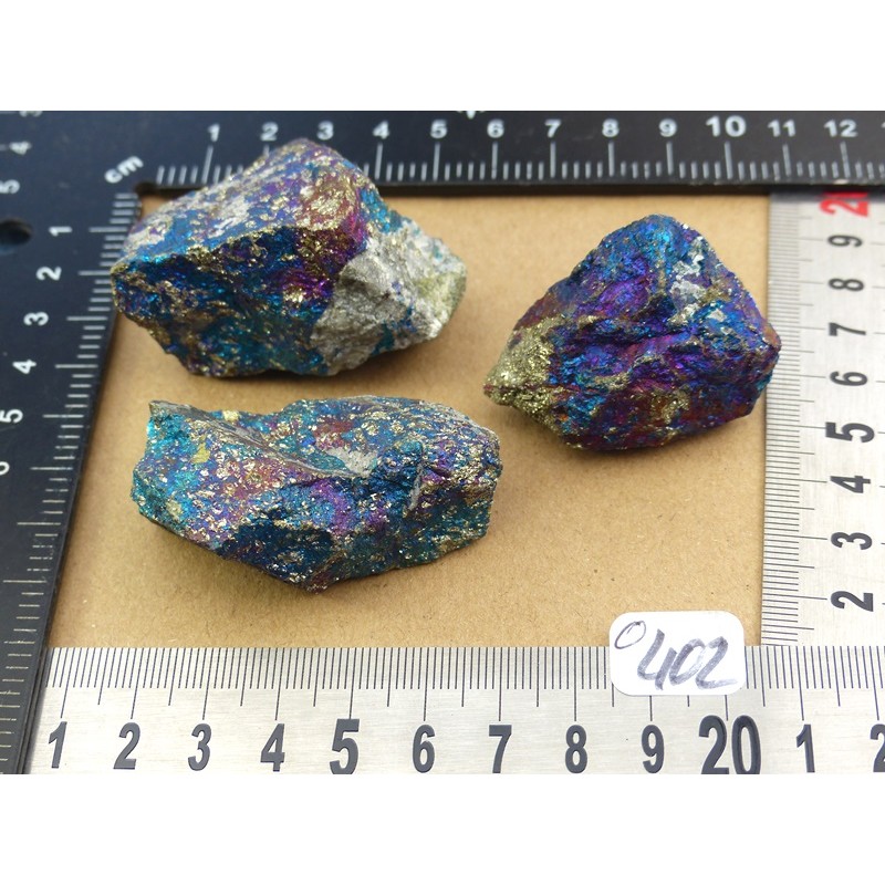 Bornite Q Extra Lot de 3 Pierres Brutes 205g