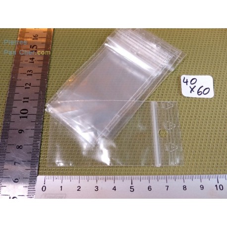 Sachet plastique fermeture pression 4x6cm par 10 unités