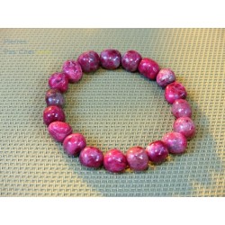 Thulite, Zoïzite Rouge Bracelet Pierres Roulées