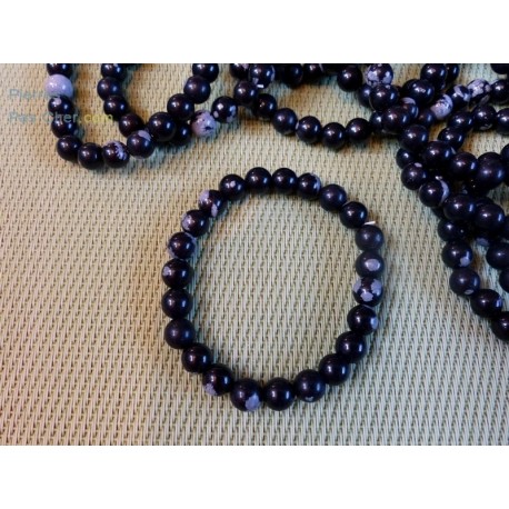 Obsidienne Flocon de Neige Bracelet en Perles de 8mm