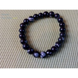 Obsidienne Flocon de Neige Bracelet en Perles de 8mm