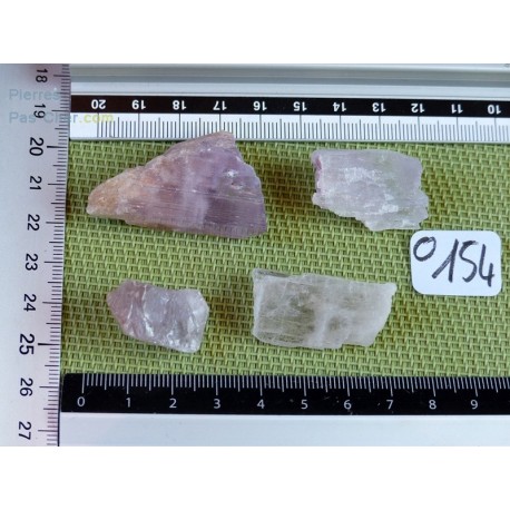 Kunzite Q Extra Lot de 4 Pierres Brutes 50g