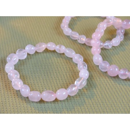 Quartz Rose Bracelet Pierres Roulées