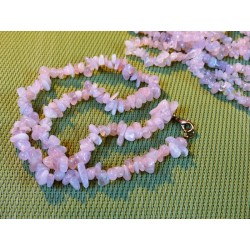 Quartz Rose Collier Baroque 45cm environ